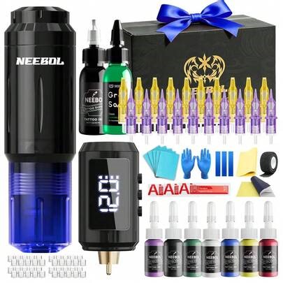 Neebol Tattoo Gun ,Wireless Tattoo Pen , Cordless Rotary Tattoo Equipment With Display Screen, Portable Design, 1600mAH Battery,Extra Black Ink, Tattoo Machine Tattoo Supplies For Beginners, Masters And Enthusiasts, Holiday Gifts For Boyfriend And Girlfriend | SHEIN