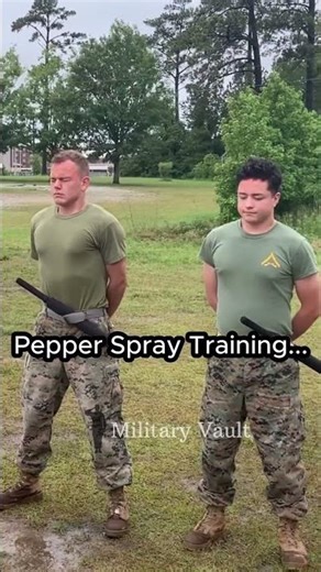 Military Pepper Spray Training 🌶️🔥 #army #armytraining #shorts