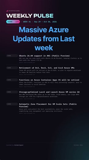 Azure Week 41 Updates: New Features & VM Retirements #azure #techupdates #devops #technews #aws