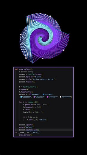 galaxy spiral effect #python #programming