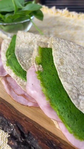 Green Eggs & Ham Wrap 🍳 A fun twist on green eggs and ham, the eggs can be made in advance so all