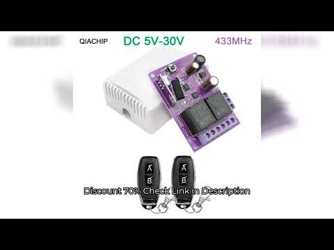 QIACHIP 433MHz Remote Control Switch Wireless Relay 2CH Module RF Transmitter DC 5V 12V 24V 30V 48V