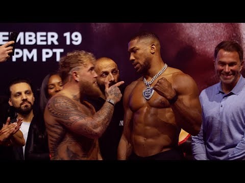 Anthony Joshua Threatens Jake Paul During HEATED Final Weigh In Face Off