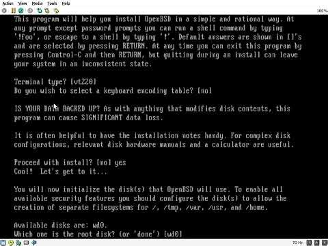 Futzing around with OpenBSD 3.7 in 86Box