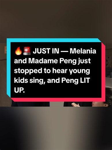 Melania and Madame Peng stop to hear children sing