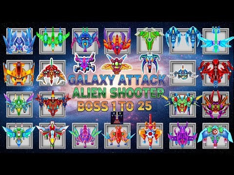 Galaxy Attack Alien Shooter Boss Mode Level 1 To 25 All Bosses Defeated