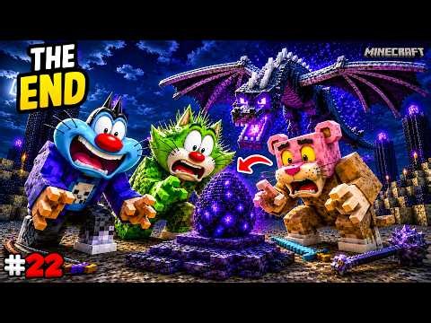 OGGY vs Ender Dragon and Army of the End Kingdoms (THE LAST EPISODE) Minecraft Survival Episode #22