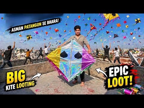 Kite looting asman patangon se bhara big kite looting epic kite loot 😍🪁😱