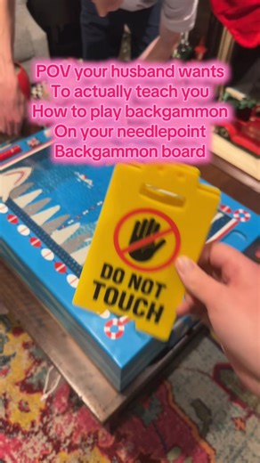I’m just not over admiring the needlepoint backgammon board #needlepoint #needlepointtiktok #backgammon #husband #jaws