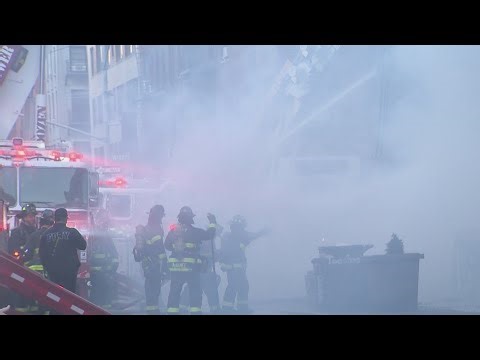 Fire tears through abandoned Chelsea apartment building