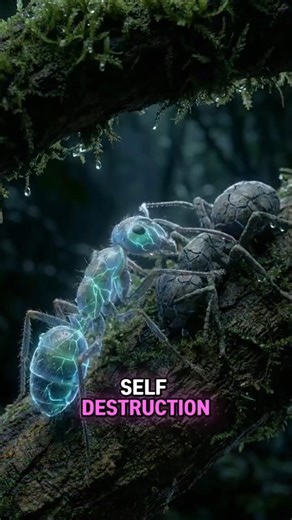 This Ant Explodes to Defend Its Colony 😳 #shorts #science #nature