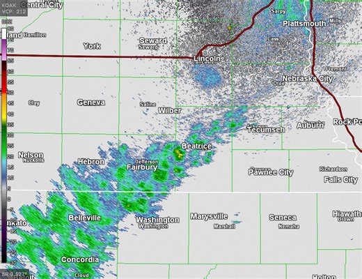 9:45 PM Radar UpdateThunderstorms are quickly developing in southeast Nebraska. The primary hazards into the overnight period for this area will be hail, damaging wind gusts, locally heavy rainfall, and a brief tornado. Have multiple ways to receive warnings overnight.