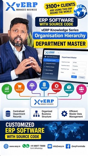 ERP Software with Source Code | Department Master | vERP #Shorts