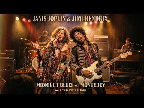 Janis Joplin & Jimi Hendrix 🔥 Midnight Blues at Monterey 1967 | Psychedelic Soul (Inspired Tribute)