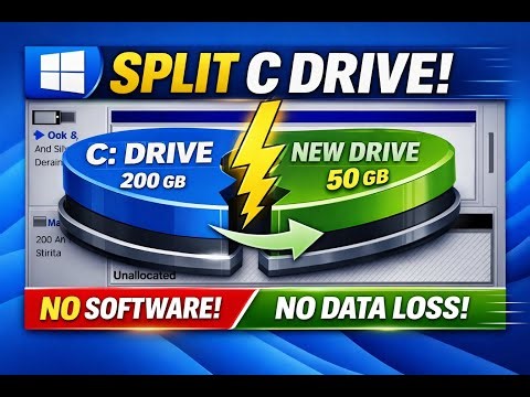 How to Split C Drive in Windows 10 & 11 | Split C Drive Without Data Loss |