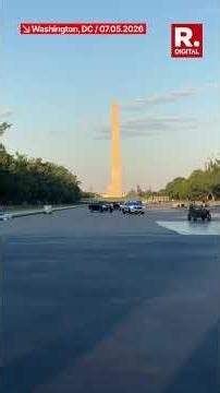 US President Trump Rides In Reflecting Pool At Lincoln Memorial | Viral | US News