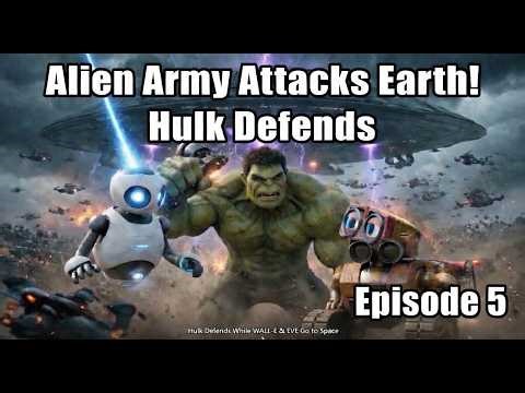 Alien Army Attacks Earth! 😱 | Hulk Defends While WALL-E & EVE Go to Space | Episode 5