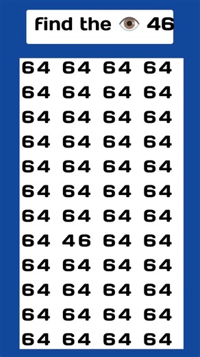 Try to find the different number 46 with in 4 second's