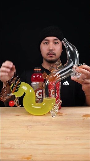 Yellow + Orange + Red 🐉 #asmr #gatorade