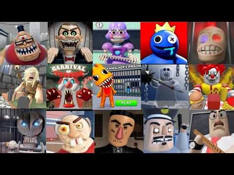 SPEED Run in 12 SCARY Obby from Barrys Prison, Papa Pizza, Gran, Mr Funny, School, Animal Hospital