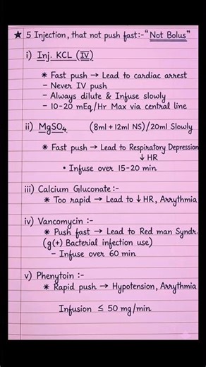 ⚠️ 5 Injections You Should NEVER Push Fast! #reels #shorts #pharmacology