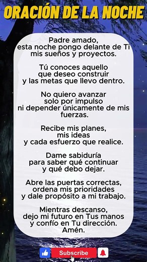 Oración de la Noche 🙏 Señor, Recibe Mis Sueños y Mis Proyectos