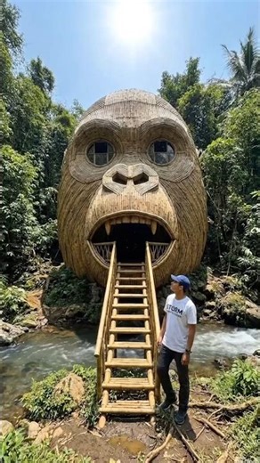 “He Almost Got Attacked by a Gorilla 🦍 Escaped Into a Secret House! #ai #shortvideo