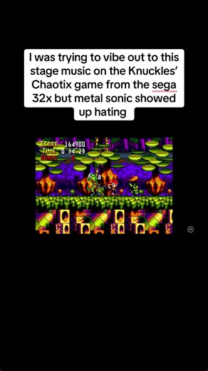 Knuckles' Chaotix Sega 32X stage music reaction — Metal Sonic cameo
