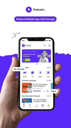Podcast App UI UX Design | Podcast App Figma UI Design | App UI Design | Mobile App Figma UI Design