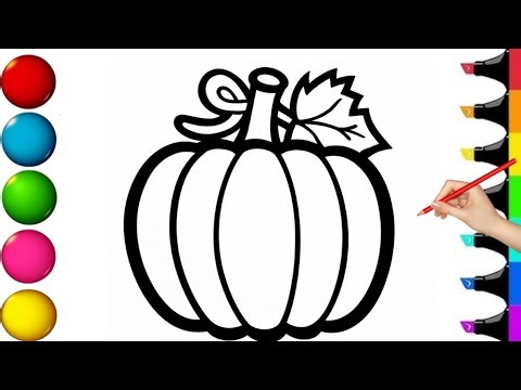 How to Draw and Color a Halloween Pumpkin | Easy Pumpkin Drawing for Kids