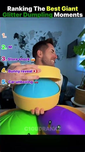 Ranking The Best Giant Glitter Dumpling Unboxing moments 🥟 #shorts #glitterdumplings #jumbofidgets