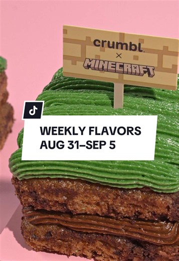 💚 WEEKLY ROTATING MENU💚 🟩 MINECRAFT GRASS BLOCK CAKE (NEW) 💥 MINECRAFT CREEPER KEY LIME SANDWICH (NEW) 🟪 MINECRAFT COOKIES & CREAM SANDWICH (NEW) 🐔 MINECRAFT COOKIE BUTTER COOKIE (NEW) 🐽 MINECRAFT CHERRY BLOSSOM COOKIE (NEW) 🐝 MINECRAFT LEMON POPPY SEED COOKIE (NEW) 🩷 CLASSICS MENU 🩷 🍪 CHOCOLATE CHIP COOKIE 🍭 PINK SUGAR COOKIE #Crumbl