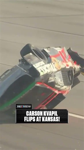 Carson Kvapil goes for a violent roll at Kansas Speedway 👀 #nascar #carsonkvapil #wreck