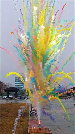 Watch Colorful Auspicious Cloud Fireworks during the day. #FireworksShow #LoveLife