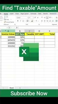 Find Taxable Amount from Invoice in Excel 😱