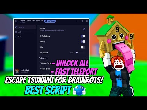 Escape Tsunami For Brainrots Script – Fast Teleport, Remove Tsunami, Auto Farm, Dupe & More (2026)