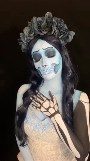 Corpse Bride Skull SFX Halloween Makeup Full Corpse Bride tutorial on my YouTube 🖤 @kosmickristen Bring Emily from Corpse Bride to life… as a haunting skull! 💀💙 In this step-by-step tutorial, I’ll show you how to transform into a spooky Corpse Bride Emily Skull using special effects makeup techniques. Learn how to create a beautifully eerie skeletal face with delicate details perfect for Halloween or cosplay. #corpsebride #timburton #makeup #sfxmakeupartist #sfxmakeup #halloweenmakeup | Kosmi