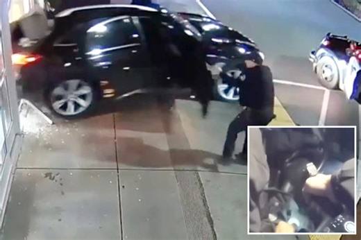 Wild bodycam footage shows California cop’s life-or-death struggle in crazed robbery suspect’s getaway car: ‘I will shoot you!’