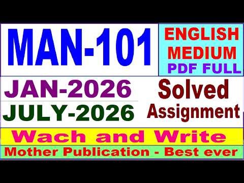 MAN 101 solved assignment 2026 in English || man 101 solved assignment 2026 || ignou man101