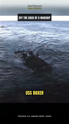 Watch Marine Corps Amphibious Vehicles Drive Off a Warship Into the Ocean #Shorts