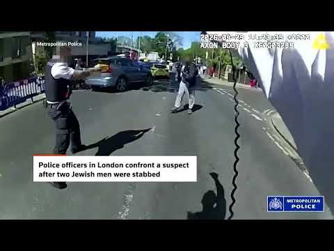 GRAPHIC WARNING: Bodycam shows officers arresting suspect after stabbing in London