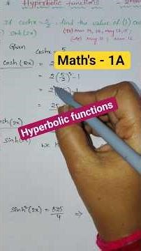Hyperbolic Functions - 2Marks |MATH'S -1A | Gunshot Questions #ipe2026 #inter1styear #maths #shorts