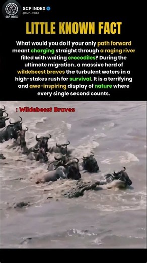 When Wildebeest Cross a River Full of Crocodiles #shorts