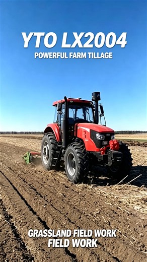 YTO LX2004 Tractor Working on Grassland, Powerful Farm Tilling