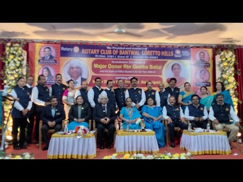 Installation of President Major Donor Rtn Geetha Ballal & Team, Rotary Club of Bantwal Loretto Hills