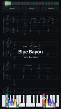EASY PIANO | Blue Bayou - Linda Ronstadt | Sheet Music and Finger Numbers #shorts