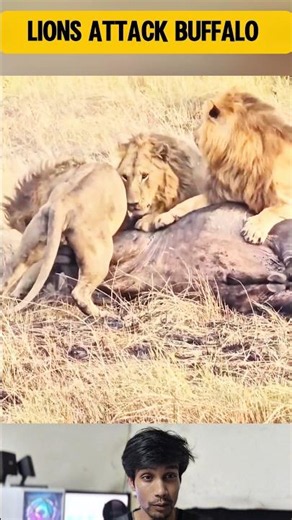Lion Pride Launches a Perfect Ambush on a Buffalo