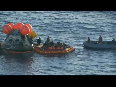 Artemis II astronauts exit Orion capsule after splashdown | AFP