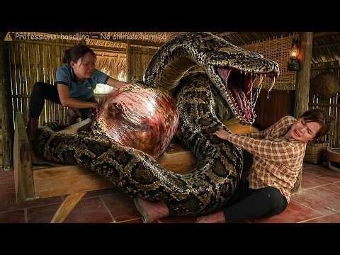 72 terrifying rescues - giant python lurking and attacking a man - a girl's breathtaking rescue