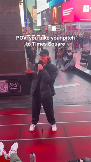 If you can pitch in Times Square, you can pitch anywhere. 🗽#nyc #tsq #timessquare #newyorkcity